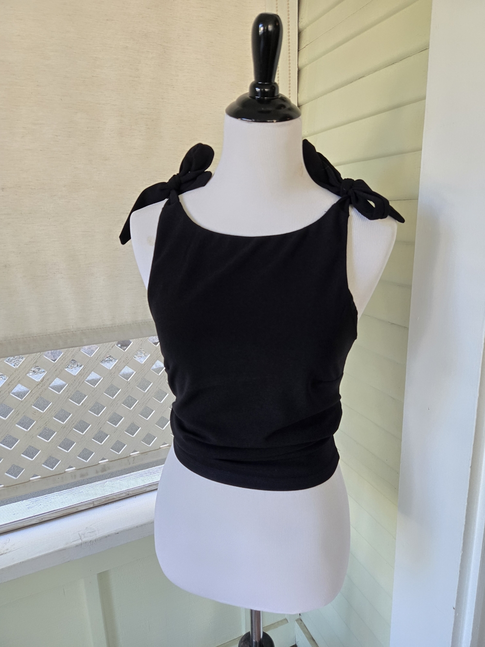 Cider Black Tie-Shoulder Tank Top